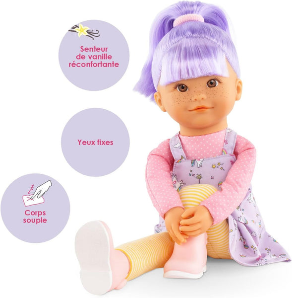 Corolle Rainbow Doll Céléna Soft Body Rag Doll - Easy-to-Style Long, Silky Hair, Vanilla-Scented, 16 Inches