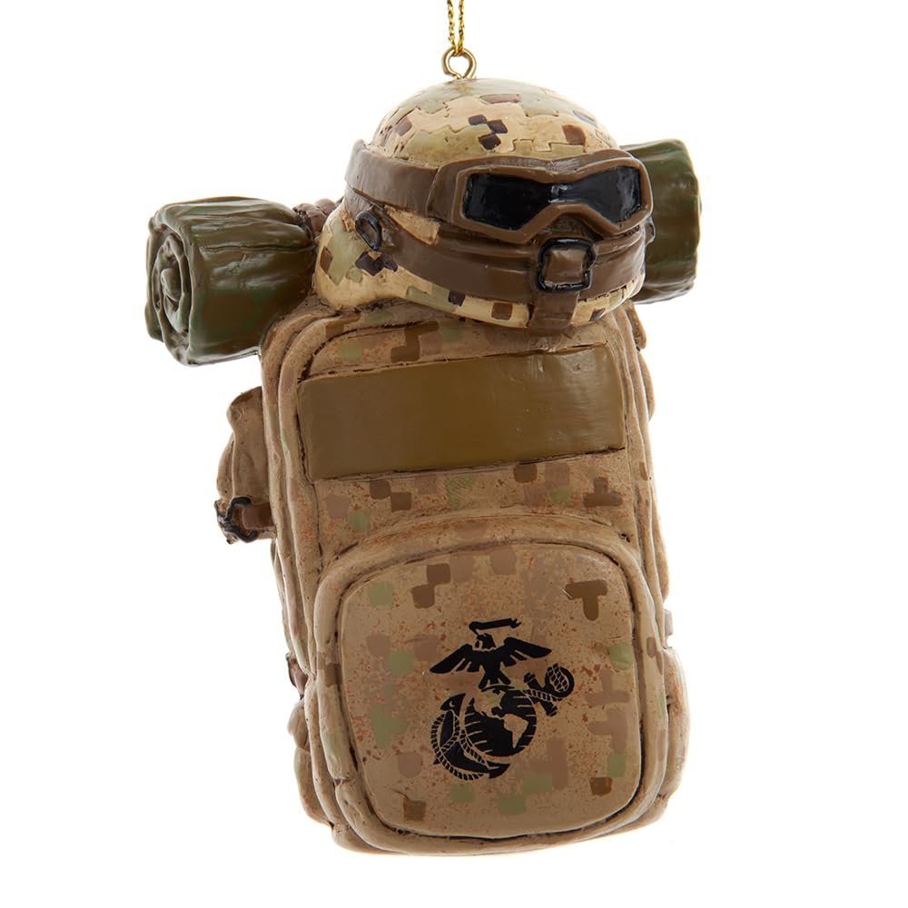 Kurt S. Adler U.S. Marine Corps Backpack With Helmet Ornament Christmas Ornament