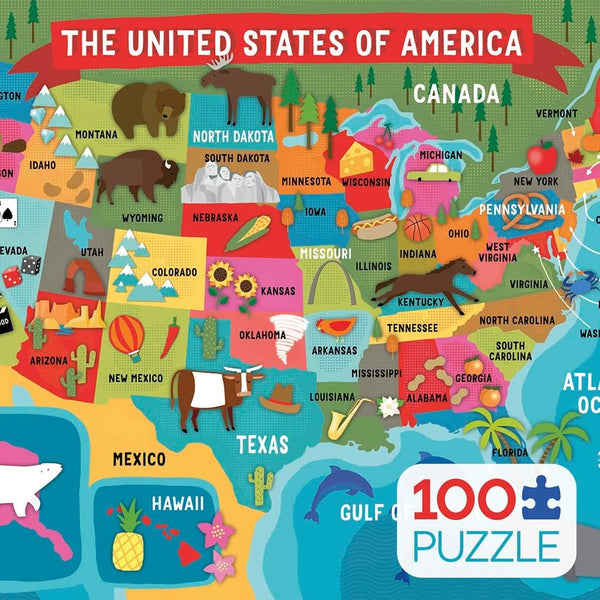 Ceaco - USA Map - 100 Piece Jigsaw Puzzle