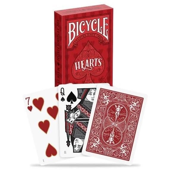 Bicycle Playing Cards 6 Deck Rider Back Red Hearts Collector's Bundle | 6 Decks Playing Cards with Highlighted Cards and Rules for The Game of Hearts.