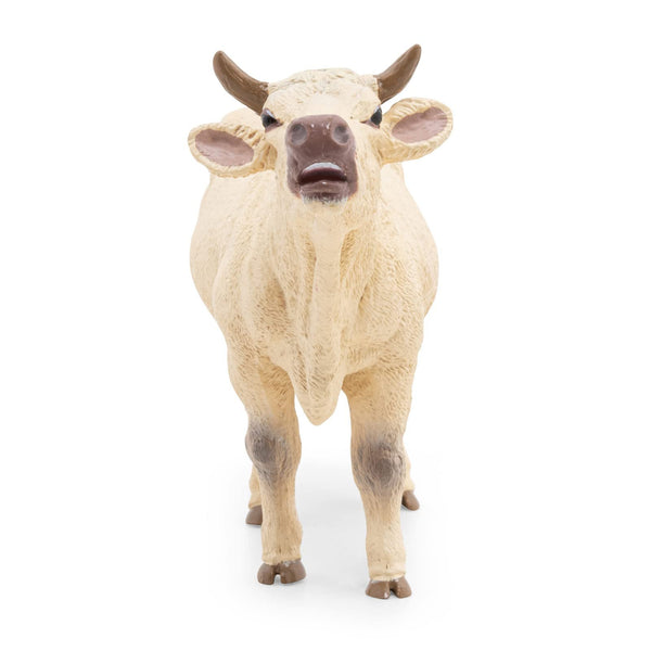 Papo Charolais Cow Mooing Figure (51158) - Realistic Hand-Painted Farm Animal Toy - Collectible Educational Farmyard Figurine for Kids Ages 3+