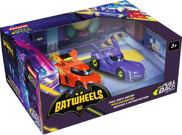 Carrera Pull & Speed 15813024 Official Licensed Kids Batwheels Toy Car Pull Back Vehicle for Ages 3 and Up - Bam and Redbird