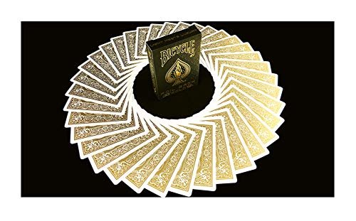 Bicycle MetalLuxe Gold Playing Cards Limited Edition by JOKARTE, Premium USPCC Poker Size Deck with Real Metal Foil, Black Embossed Box, Collectible Card Deck for Magic, Poker, Games and Display