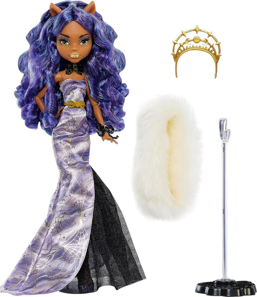 Monster High Howliday Winter Edition Clawdeen Wolf Doll Collectible in Icy Lavender Gown with Furry Boa & Accessories