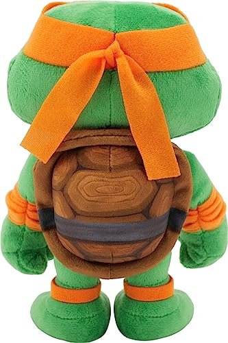 Mattel Teenage Mutant Ninja Turtles: Mutant Mayhem Michelangelo Plush Toy, 8 Inch Orange Masked Soft Doll of TMNT Movie Character Goofball Pizza Lover Mikey