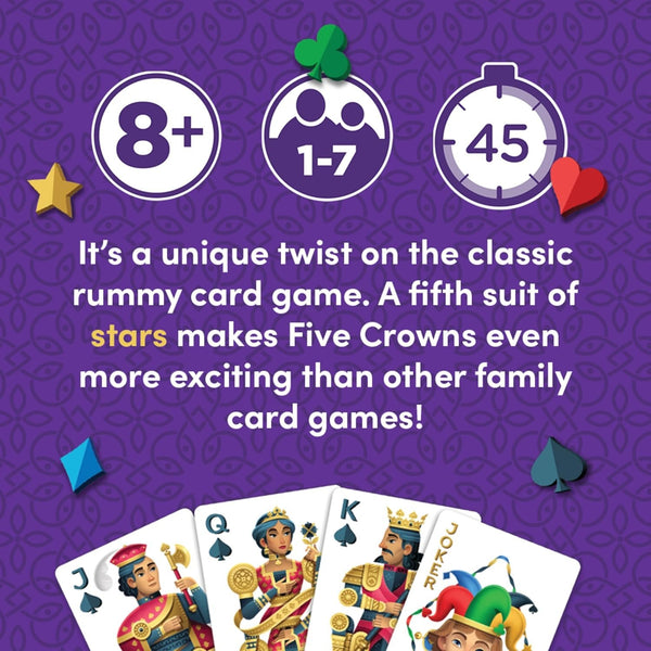 PlayMonster - Five Crowns Scorepad - 75 Page 2-Sided Card Game Replacement Score Sheets, 7 Players Ages 8+