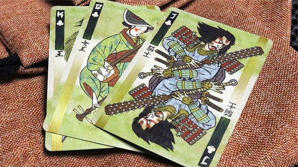 Kings Wild Project Ronin Playing Cards 4-Deck Set (Spades, Clubs, Diamonds, and Hearts Clans) - Standard Edition, Poker Size, Custom Index, Kuniyoshi-Inspired Samurai Artwork