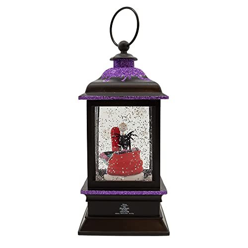 Disney Kurt Adler 9-Inch Battery-Operated Nightmare Before Christmas Jack and Sally Spinning Musical Light-Up Lantern Table Piece, No Size, Multi Color