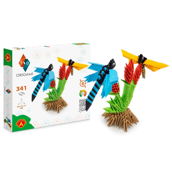 Alexander Origami 3D Dragonfly – 341-Piece 3D Paper Sculpture Kit with Patented Components & Easy Instructions, 24×13×17 cm, Creative STEM Craft for Kids & Adults (8+ Years)