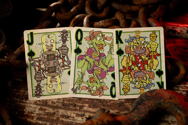 Kings Wild Project Overbite Blue Luxury Playing Cards, Standard Edition, Poker Size Custom Index Deck, Monster-Themed Collectible Cards