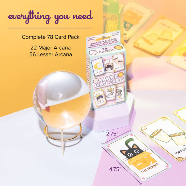 Cute Kawaii Tarot Cards for Beginners - Anime Magic Oracle Deck for Teens