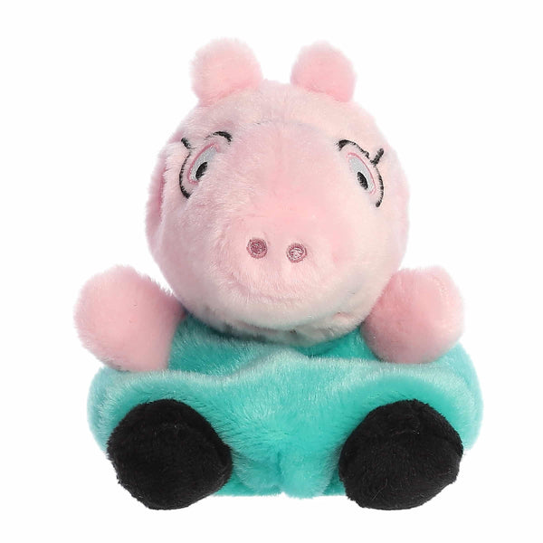 Aurora® Playful Peppa Pig™ Daddy Pig Palm Pals™ Stuffed Animal - Officially Licensed Toys for All Fans - Perfect for Birthdays, Adults and Kids All Ages - Pink 4 Inches