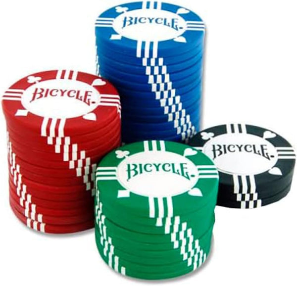 Bicycle 8G 100Count Clay Poker Chips W/Casino Tray Premium 8G Clay-Filled Poker Chips with Casino Tray, 100Count