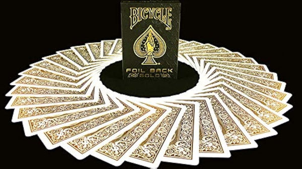 Bicycle MetalLuxe Gold Playing Cards Limited Edition by JOKARTE, Premium USPCC Poker Size Deck with Real Metal Foil, Black Embossed Box, Collectible Card Deck for Magic, Poker, Games and Display