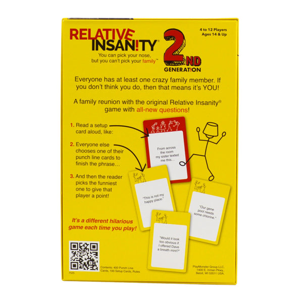 PlayMonster Relative Insanity 2nd Generation Party Game by Jeff Foxworthy – Hilarious Family & Adult Card Game for Game Night, 4+ Players, Ages 14+