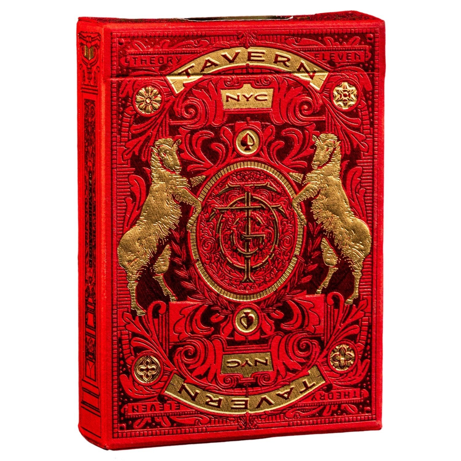 theory11 Tavern on the Green: Red Edition Premium Playing Cards, Poker Size Standard Index
