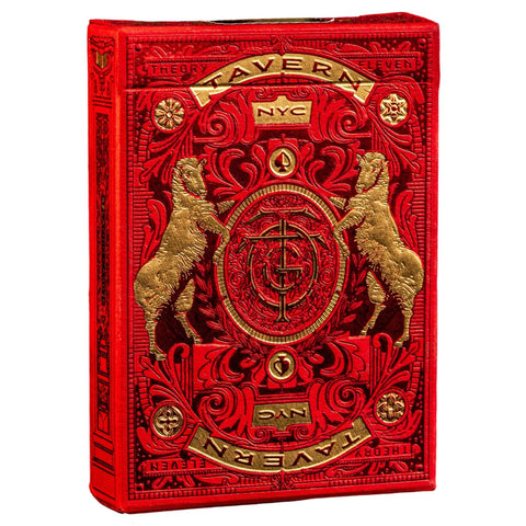 theory11 Tavern on the Green: Red Edition Premium Playing Cards, Poker Size Standard Index