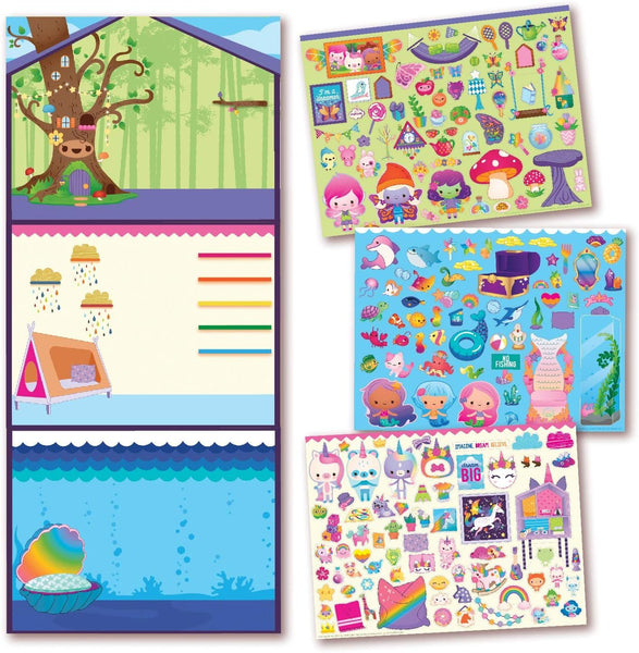 Craft-tastic — Enchanted Sticker Playhouse – Wall-Sized Sticker Fun – Repositionable Stickers — for Ages 3+