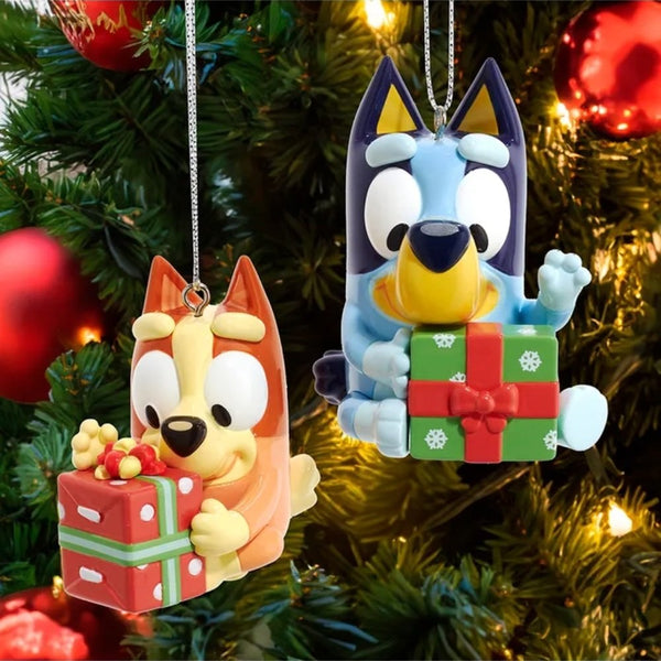 Kurt S. Adler Bluey & Bingo Christmas Ornament Set of 2 – Officially Licensed Puppy Dog Cartoon Character Holiday Tree Hanging Decor