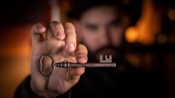 Murphy's Magic Haunted Key Deluxe - Antique-Look Haunted Skeleton Key Magic Trick Prop with Tutorial Video, Pocket Sized Close-Up Mentalism & Halloween Effect