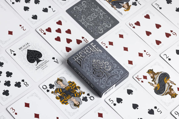 Bicycle Cinder Premium Playing Cards, Silver Smoke Foil, Poker Size Standard Index