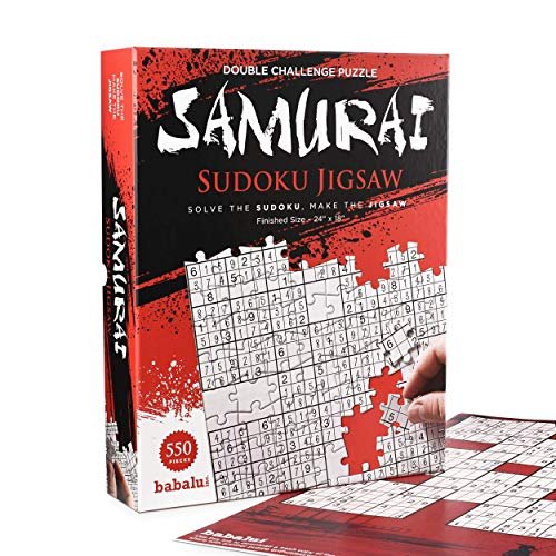 Dual Challenge Sudoku Crossword Jigsaw Puzzle - 550 Piece 2-in-1 Puzzle Game for Adults Families