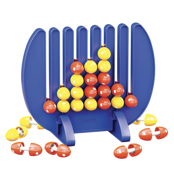 Quercetti Four Pegs – Classic 2-Player Four-in-a-Row Strategy Game, Includes 42 Colored Pegs & Grid, Family Board Game for Kids & Adults, Ages 4+