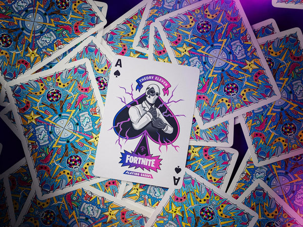 theory11 Fortnite Playing Cards – Officially Licensed Epic Games Premium Poker Deck, Collectible 52-Card Set with Custom Artwork, Embossed Tuck Box, Gift for Fortnite Fans & Card Collectors