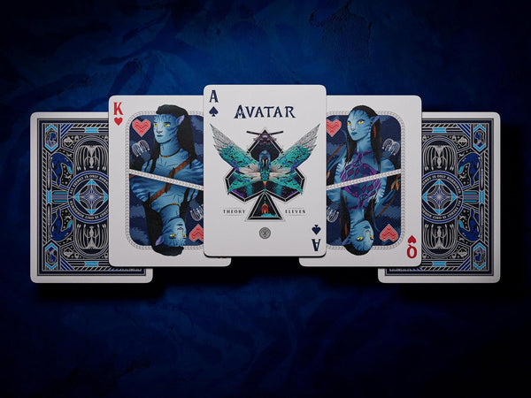 theory11 Avatar Premium Playing Cards, Poker Size Custom Index, Pearlescent Blue and Silver Foil Tuck Box