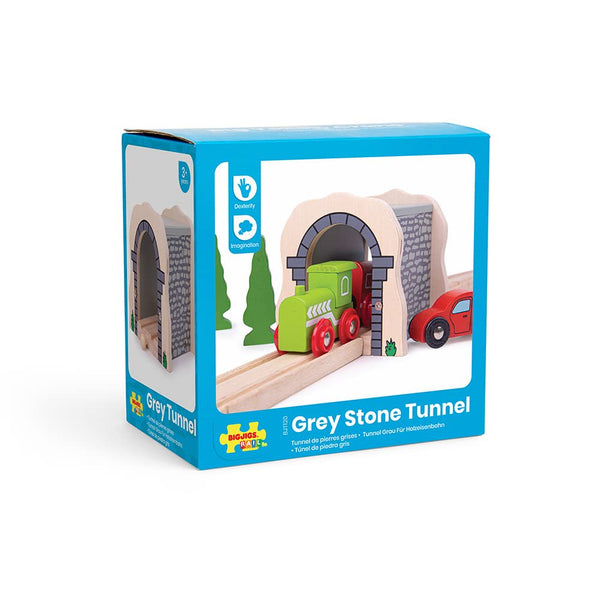 Bigjigs Rail Grey Stone Tunnel - Other Major Wooden Rail Brands are Compatible