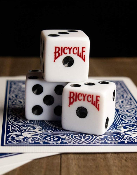 Bicycle Standard Dice 120-Pack (Twelve 10-Packs) – Bulk 16 mm White & Black Six-Sided D6 Dice for Classrooms, Events, Clubs & Board Games