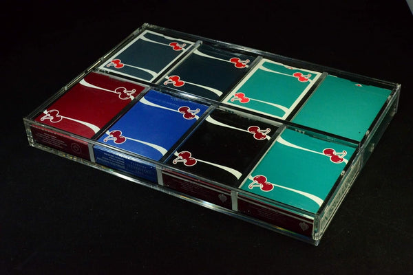 Carat X4x2 Clear Acrylic Eight Playing Card Deck Case, Magnetic 8 Deck Storage Display Holder for Collectible Poker Cards