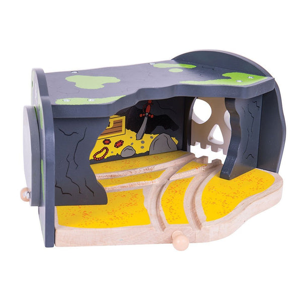 Bigjigs Rail Skull Cave & Tunnel - Wooden Train Set Accessories, Tunnels for Trains & Railway Sets, Classic Kids Toys, Compatible with Other Major Wood Rail Brands, for 3+ Year Olds