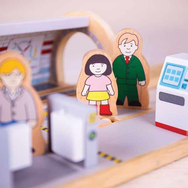 Bigjigs Rail Wooden Underground Train Station, Compatible with Other Major Train Sets & Wooden Railways