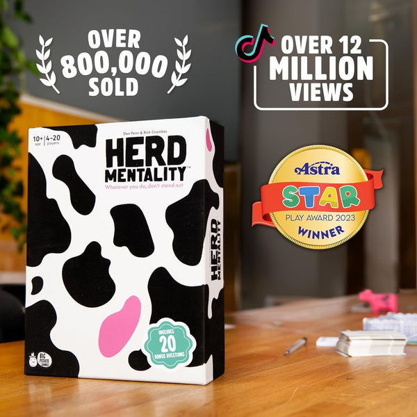 Big Potato Games Herd Mentality - Whatever You Do, Don't Stand Out - The Udderly Hilarious Family Party Game, 4-20 Players, Ages 10+