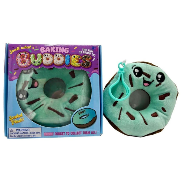 Kalan Baking Buddies Mint Chip Donut Scented Plush Bag Clip – Cute Clip-On Keychain, Soft Donut Plushie with Sweet Mint Aroma – Collectible Accessory for Kids & Teens