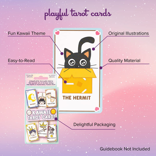 Cute Kawaii Tarot Cards for Beginners - Anime Magic Oracle Deck for Teens