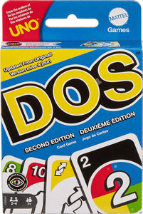 Mattel Games DOS Second Edition Uno Card Game with Updated Rules, HNN01, 2-4 Players Ages 7+