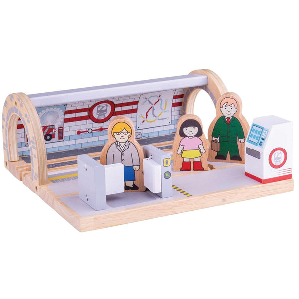 Bigjigs Rail Wooden Underground Train Station, Compatible with Other Major Train Sets & Wooden Railways