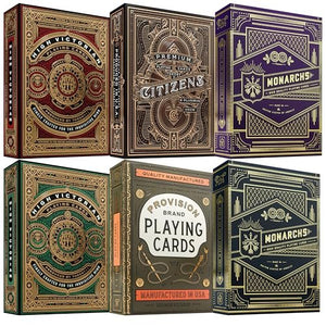 theory11 Playing Cards Ultimate 6 Deck Collector's Bundle - Citizens, High Victorian Green, High Victorian Red, Monarchs Blue, Monarchs Purple and Provision