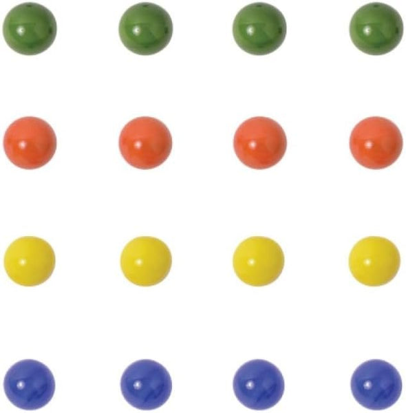 Rustik Classic Games Marble Refills - 16 Marbles of 4 Different Colors, Suitable for 4 Player Tock, Pachisi or Sorry Games, 4 Players Ages 8+