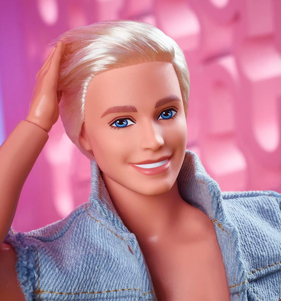 Barbie The Movie Collectible Ken Doll Wearing All-Denim Matching Set with Original Ken Signature Underwear