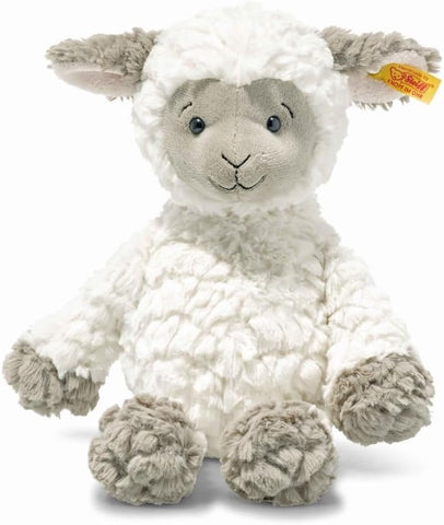 Steiff Lita Lamb Toy Figure - Premium Soft Cuddly Friends Stuffed Animal for Kids (White/Taupe, 12")