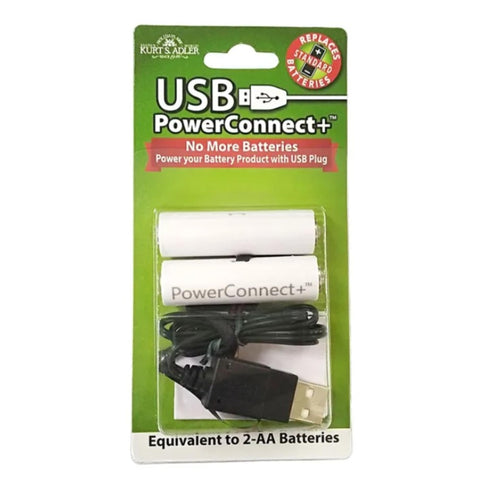Kurt Adler USB PowerConnect+ 2 "AA Battery Converter, 18-Inch Lead Wire, Indoor Use Only