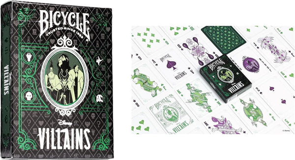 Disney Collector's Bundle: 6 Decks Bicycle Playing Cards - Black & Gold Mickey, Classic Mickey, Princess Pink/Navy, Villains Green/Purple.