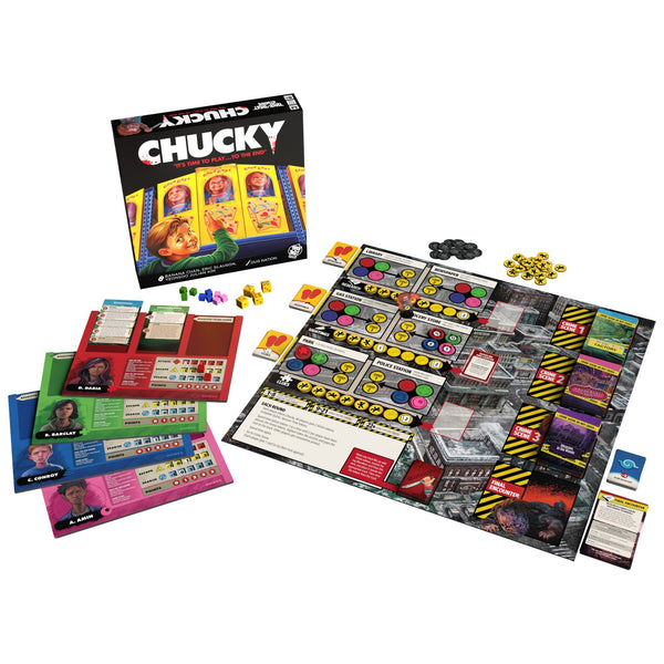 Trick Or Treat Studios Chucky: It’s Time To Play… To The End Board Game - Official Horror Survival Strategy Game, Worker Placement & Push-Your-Luck, 2-4 Players, Ages 14+