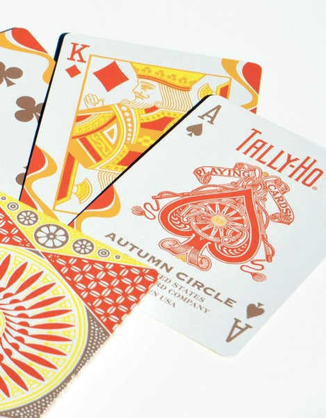 Tally-Ho Autumn Circle Back Playing Cards, Orange