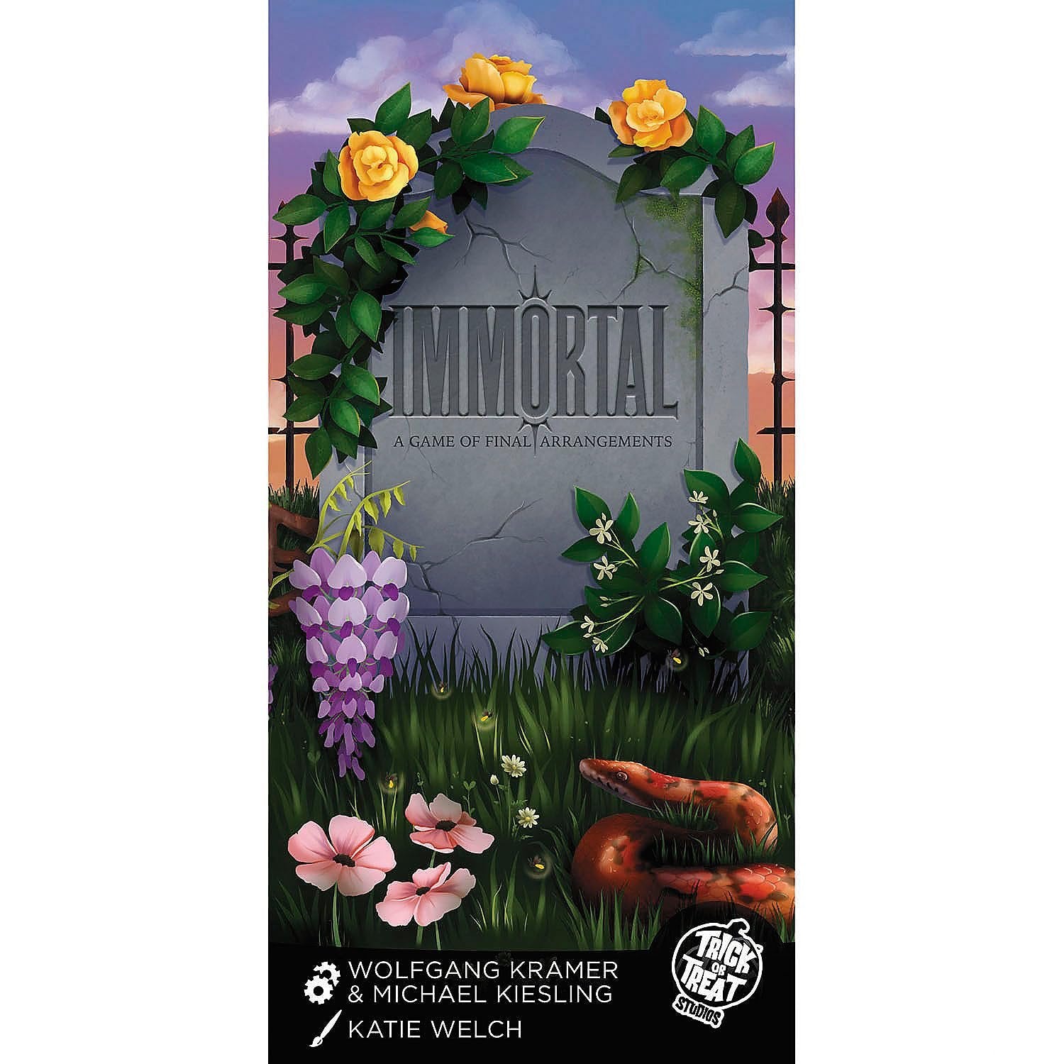 Trick Or Treat Studios Immortal - A Graveyard Floral Puzzle Game of Final Arrangements, Strategy Tile-Placement Board Game, 2-6 Players Ages 14+