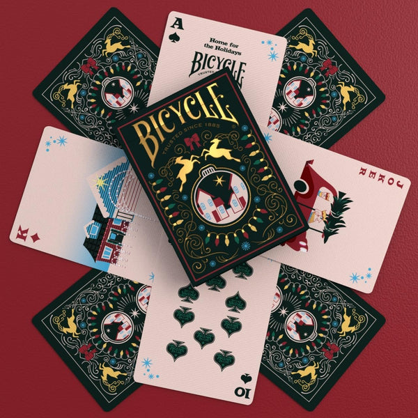 Bicycle Home for The Holidays Playing Cards - Collectible Deck of Cards, Poker Size, Stocking Stuffer, Family & Kids Card Game Night