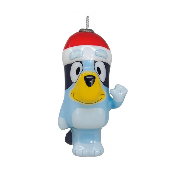 Kurt S. Adler 3.5" Bluey With Santa Hat Decoupage Christmas Ornament - Officially Licensed Holiday Tree Decoration